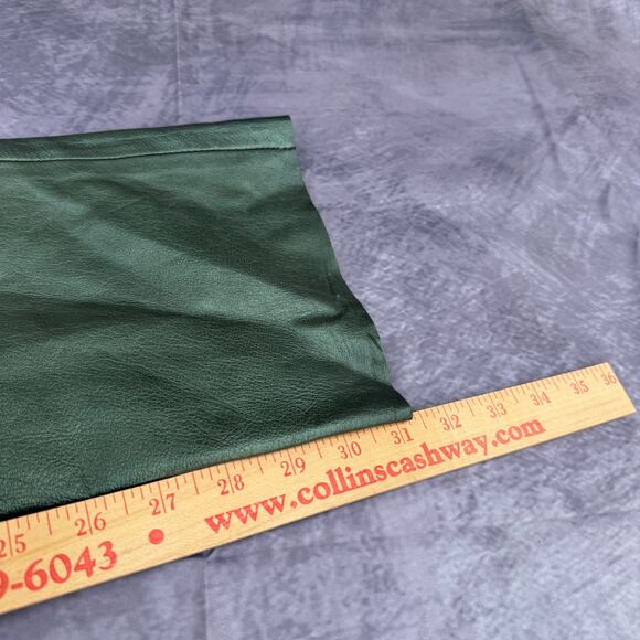 Women's Vintage 90's Hugo Buscatti Shiny Green Leather Casual Pants Sz 4 Tall - Picture 4 of 8